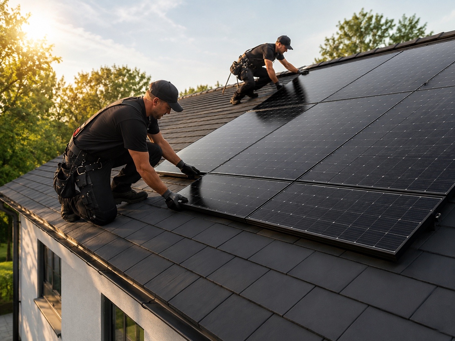 Dachdecker montieren Photovoltaikmodule